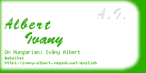 albert ivany business card