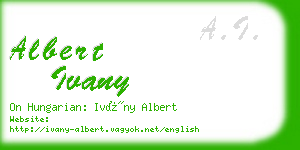 albert ivany business card